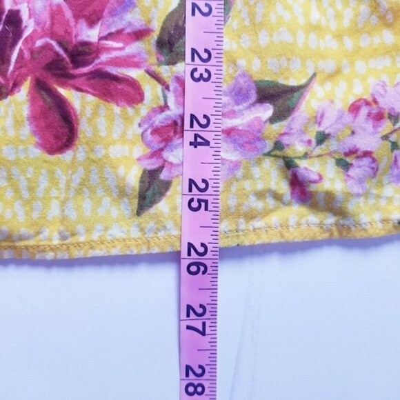 Suzanne Betro Yellow Floral Print Boho Top Size‎ Medium - Picture 9 of 10